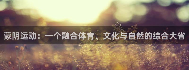 蒙阴运动：一个融合体育、文化与自然的综合大省